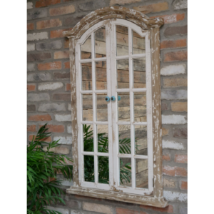 Large Rustic Distressed Shutter Style Mirror