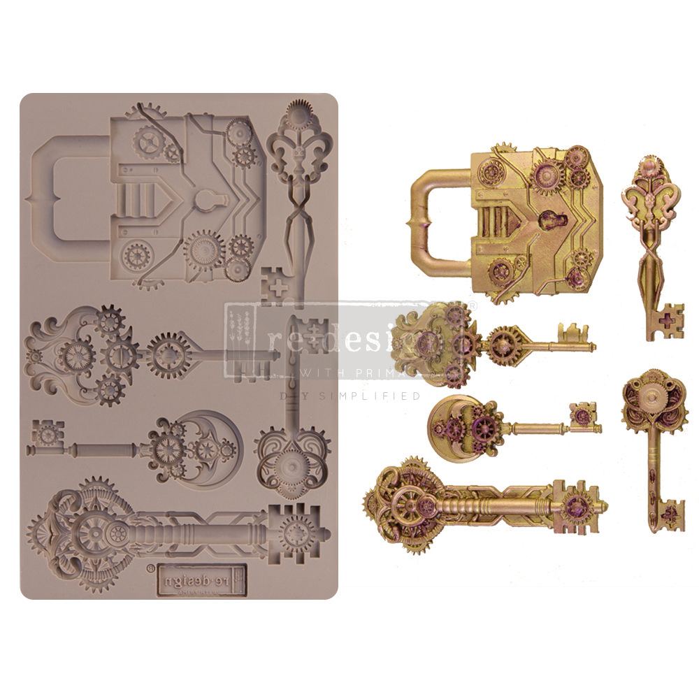 Mechanical Lock & Keys | Redesign with Prima Decor Mould - Vintage Charm